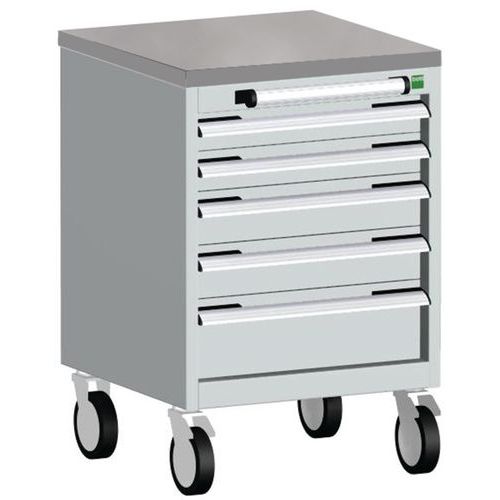 Bott Cubio mobil komód, 79 x 52,5 x 52,5 cm, 5 fiókos, multiplex/linóleum/szőnyeg