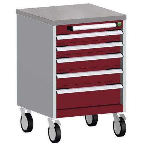 Bott Cubio mobil komód, 79 x 52,5 x 52,5 cm, 5 fiókos, multiplex/linóleum/szőnyeg