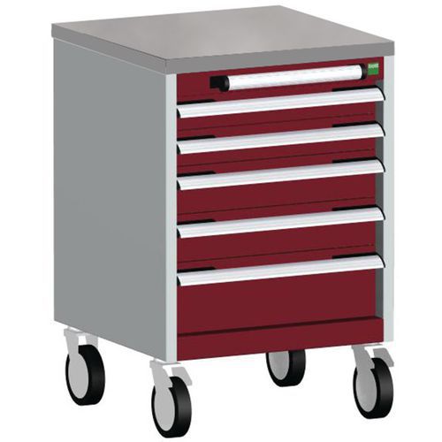 Bott Cubio mobil komód, 79 x 52,5 x 52,5 cm, 5 fiókos, multiplex/linóleum/szőnyeg