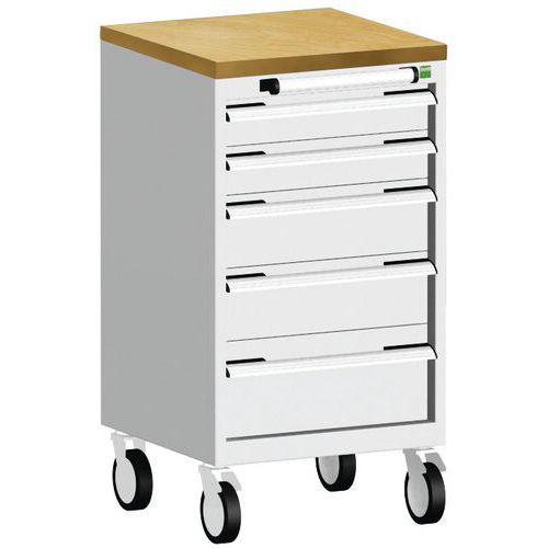 Bott Cubio mobil komód, 89 x 52,5 x 52,5 cm, 5 fiókos, multiplex/linóleum/szőnyeg
