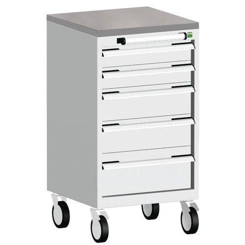 Bott Cubio mobil komód, 89 x 52,5 x 52,5 cm, 5 fiókos, multiplex/linóleum/szőnyeg