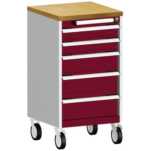 Bott Cubio mobil komód, 89 x 52,5 x 52,5 cm, 5 fiókos, multiplex/linóleum/szőnyeg