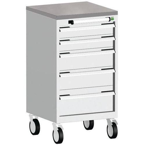 Bott Cubio mobil komód, 89 x 52,5 x 52,5 cm, 5 fiókos, multiplex/linóleum/szőnyeg