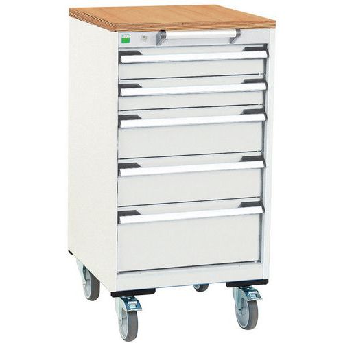 Bott Cubio mobil komód, 99 x 52,5 x 52,5 cm, 5 fiókos, multiplex/linóleum/szőnyeg
