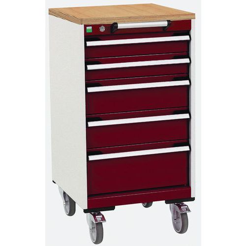 Bott Cubio mobil komód, 99 x 52,5 x 52,5 cm, 5 fiókos, multiplex/linóleum/szőnyeg