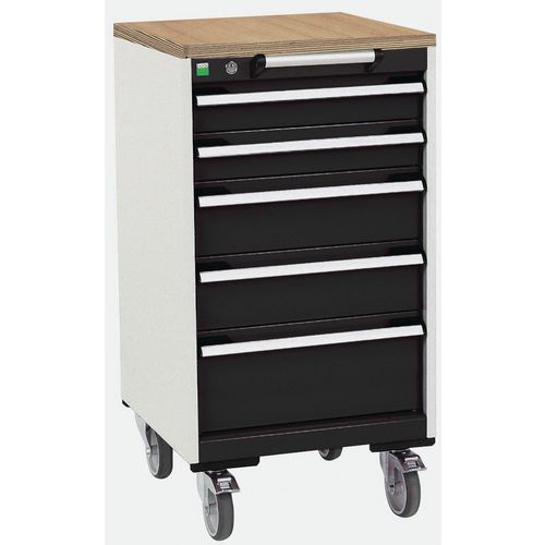 Bott Cubio mobil komód, 99 x 52,5 x 52,5 cm, 5 fiókos, multiplex/linóleum/szőnyeg