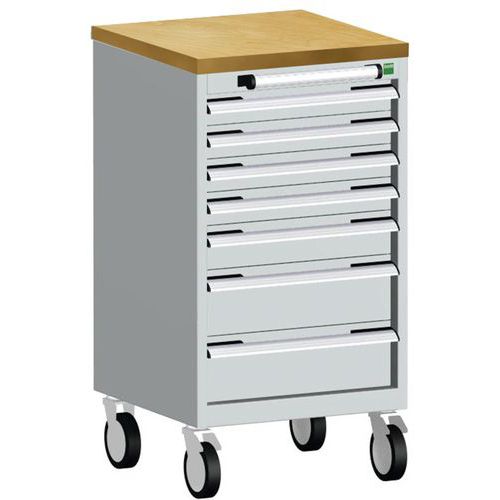 Bott Cubio mobil komód, 99 x 52,5 x 52,5 cm, 7 fiókos, multiplex/linóleum/szőnyeg