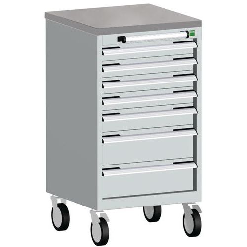 Bott Cubio mobil komód, 99 x 52,5 x 52,5 cm, 7 fiókos, multiplex/linóleum/szőnyeg