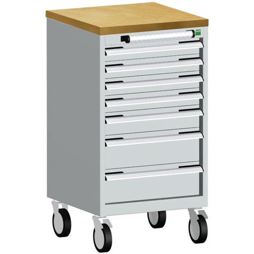 Bott Cubio mobil komód, 99 x 52,5 x 52,5 cm, 7 fiókos, multiplex/linóleum/szőnyeg
