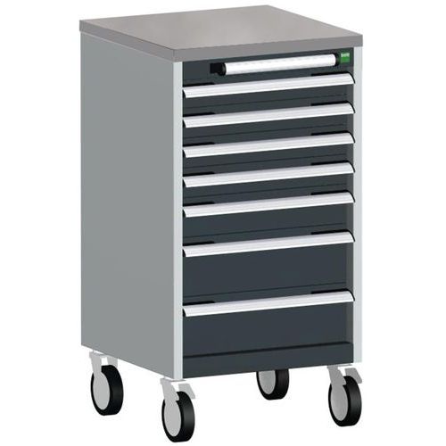 Bott Cubio mobil komód, 99 x 52,5 x 52,5 cm, 7 fiókos, multiplex/linóleum/szőnyeg