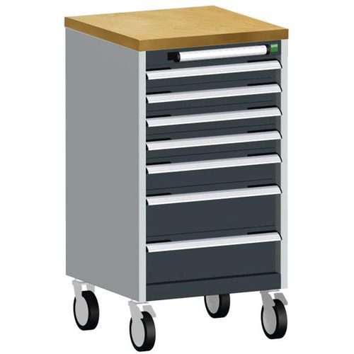 Bott Cubio mobil komód, 99 x 52,5 x 52,5 cm, 7 fiókos, multiplex/linóleum/szőnyeg