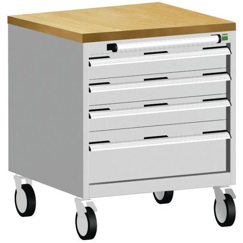 Bott Cubio mobil fiókos szekrény, 79 x 65 x 65 cm, 4 fiókos, multiplex/linóleum/szőnyeg