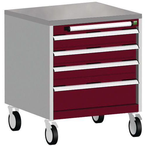 Bott Cubio mobil fiókos szekrény, 79 x 65 x 65 cm, 4 fiókos, multiplex/linóleum/szőnyeg