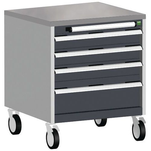Bott Cubio mobil fiókos szekrény, 79 x 65 x 65 cm, 4 fiókos, multiplex/linóleum/szőnyeg