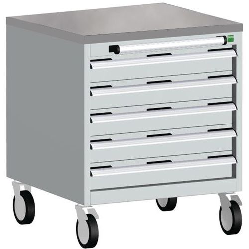 Bott Cubio mobil komód, 79 x 65 x 65 cm, 5 fiókos, multiplex/linóleum/szőnyeg