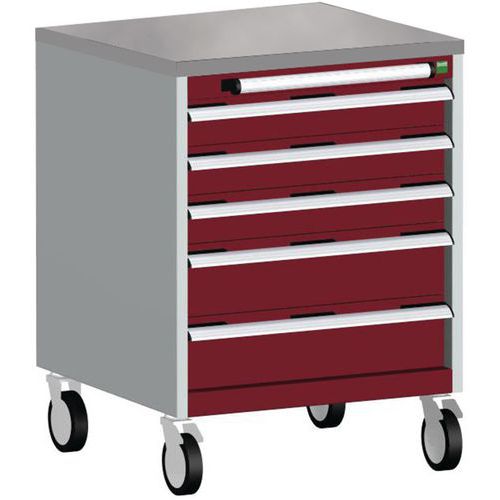 Bott Cubio mobil komód, 89 x 65 x 65 cm, 5 fiókos, multiplex/linóleum/szőnyeg