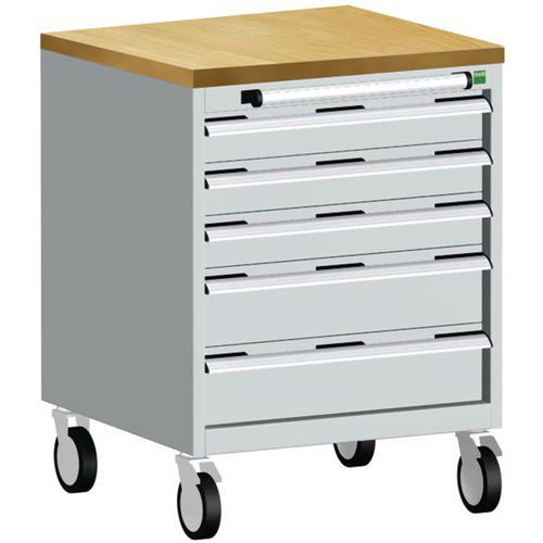 Bott Cubio mobil komód, 89 x 65 x 65 cm, 5 fiókos, multiplex/linóleum/szőnyeg