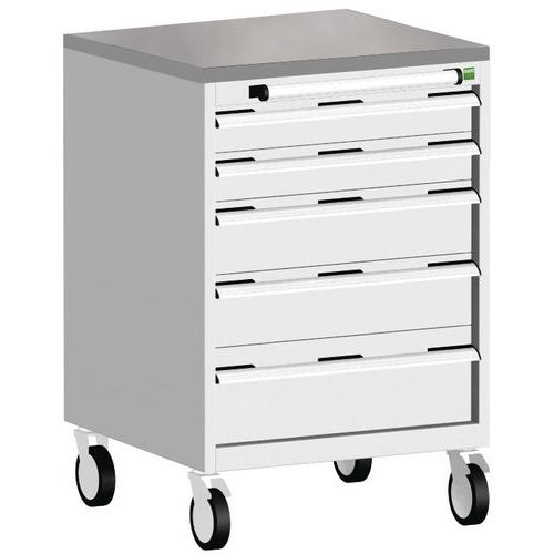Bott Cubio mobil komód, 99 x 65 x 65 cm, 5 fiókos, multiplex/linóleum/szőnyeg