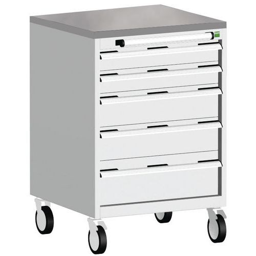 Bott Cubio mobil komód, 99 x 65 x 65 cm, 5 fiókos, multiplex/linóleum/szőnyeg