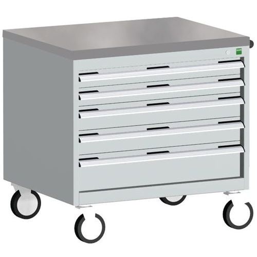 Bott Cubio mobil komód, 79 x 80 x 65 cm, 5 fiókos, multiplex/linóleum/szőnyeg