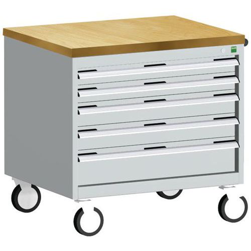 Bott Cubio mobil komód, 79 x 80 x 65 cm, 5 fiókos, multiplex/linóleum/szőnyeg