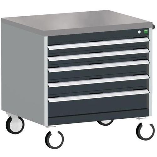 Bott Cubio mobil komód, 79 x 80 x 65 cm, 5 fiókos, multiplex/linóleum/szőnyeg
