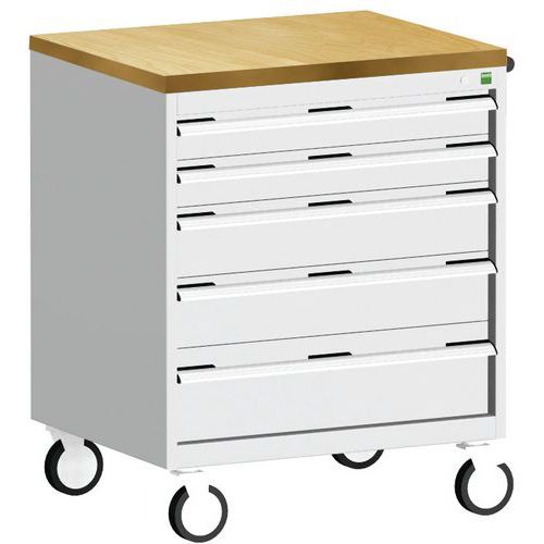 Bott Cubio mobil komód, 99 x 80 x 65 cm, 5 fiókos, multiplex/linóleum/szőnyeg