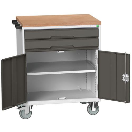 Bott Verso mobil fiókos asztalok, 98 x 80/105 x 55/60 cm, 2 fiók, szekrény, multiplex/linóleum/szőnyeg