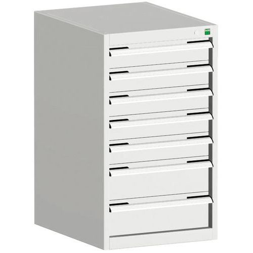 Műhely fiókos szekrények Bott Cubio, 90 x 52,5 x 52,5-65 cm, 7 fiók