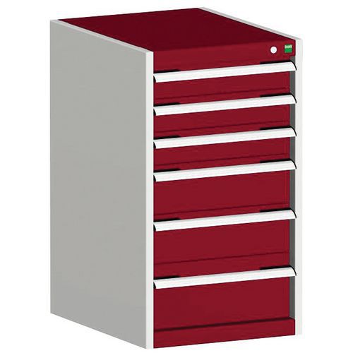 Műhely fiókos szekrények Bott Cubio, 90 x 52,5 x 52,5-65 cm, 6 fiók