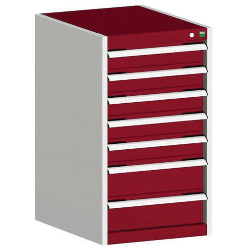 Műhely fiókos szekrények Bott Cubio, 90 x 52,5 x 52,5-65 cm, 7 fiók