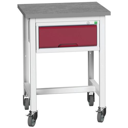 Bott Verso Storage mobil műhelyasztalok fiókkal, szélessége 70 cm, multiplex/linóleum