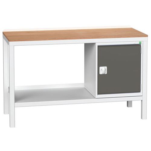 Bott Verso Weld műhelyasztalok szekrénnyel, szélesség 100 és 150 cm, multiplex/acél