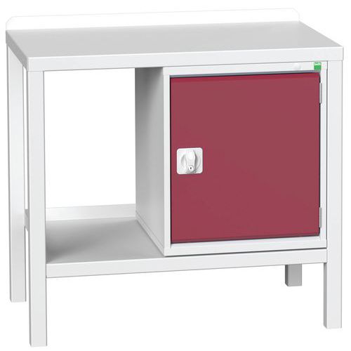 Bott Verso Weld műhelyasztalok szekrénnyel, szélesség 100 és 150 cm, multiplex/acél