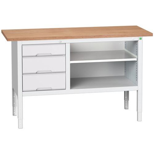 Műhelyasztalok Bott Verso Storage, 83-93 x 150 x 60 cm, többféle felszerelés, multiplex