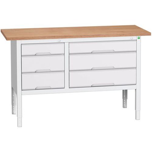 Műhelyasztalok Bott Verso Storage, 83-93 x 150 x 60 cm, többféle felszerelés, multiplex