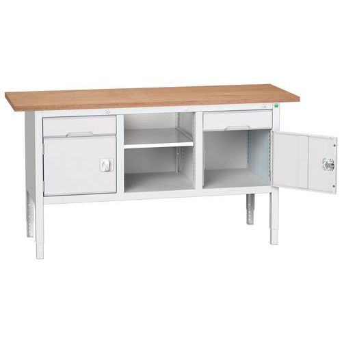 Műhelyasztalok Bott Verso Storage, 83-93 x 175 x 60 cm, többféle felszerelés, multiplex