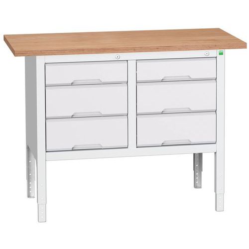 Műhelyasztalok Bott Verso Storage, 83-93 x 125 x 60 cm, többféle felszerelés, multiplex
