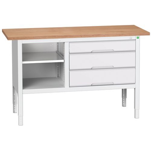 Műhelyasztalok Bott Verso Storage, 83-93 x 150 x 60 cm, többféle felszerelés, multiplex