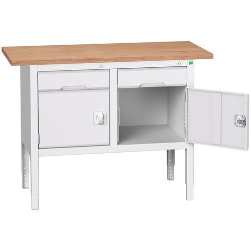 Műhelyasztalok Bott Verso Storage, 83-93 x 125 x 60 cm, többféle felszerelés, multiplex