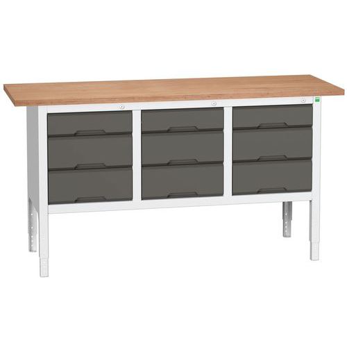 Műhelyasztalok Bott Verso Storage, 83-93 x 175 x 60 cm, többféle felszerelés, multiplex