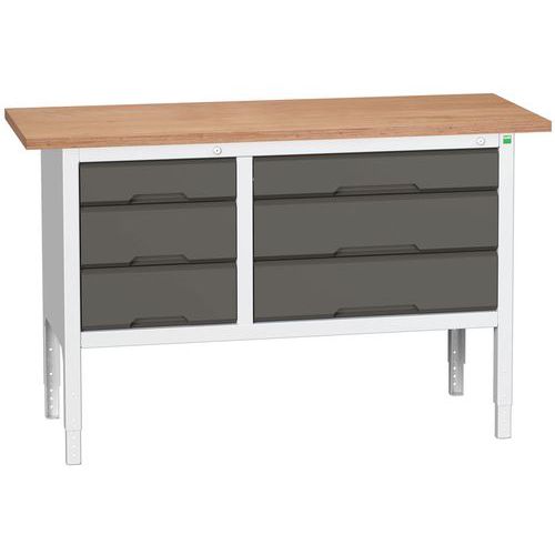 Műhelyasztalok Bott Verso Storage, 83-93 x 150 x 60 cm, többféle felszerelés, multiplex