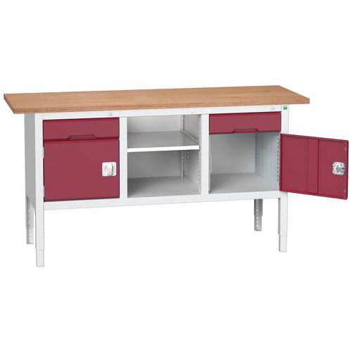 Műhelyasztalok Bott Verso Storage, 83-93 x 175 x 60 cm, többféle felszerelés, multiplex