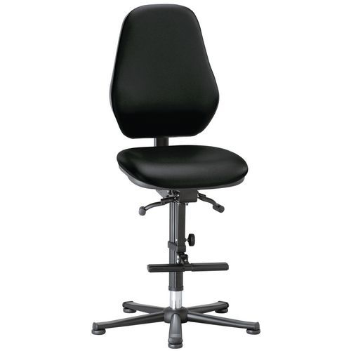 Munkalaboratóriumi szék Bimos Basic 9131, 9136 és 9137 siklóval, lábtartóval, fekete