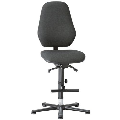 Munkalaboratóriumi szék Bimos Basic 9131, 9136 és 9137 siklóval, lábtartóval, fekete