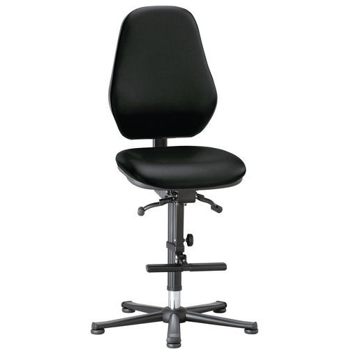 Munkalaboratóriumi szék Bimos Basic 9131, 9136 és 9137 siklóval, lábtartóval, fekete