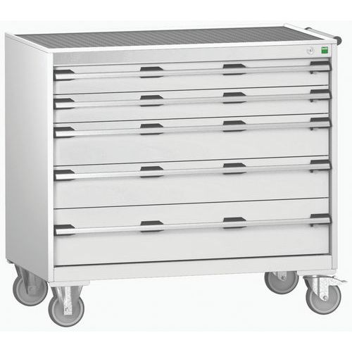 Bott Cubio mobil komód, 99 x 105 x 65 cm, 5 fiókos, multiplex/linóleum/szőnyeg