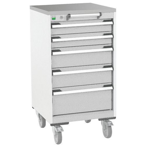 Bott Cubio mobil komód, 99 x 52,5 x 52,5 cm, 5 fiókos, multiplex/linóleum/szőnyeg