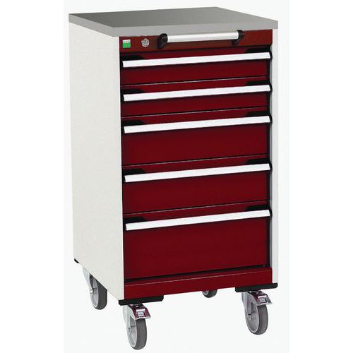 Bott Cubio mobil komód, 99 x 52,5 x 52,5 cm, 5 fiókos, multiplex/linóleum/szőnyeg