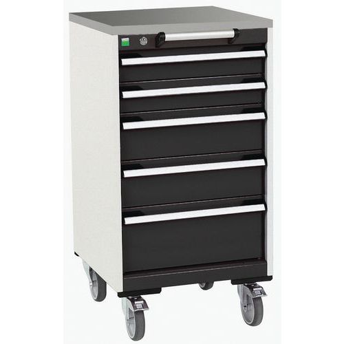 Bott Cubio mobil komód, 99 x 52,5 x 52,5 cm, 5 fiókos, multiplex/linóleum/szőnyeg